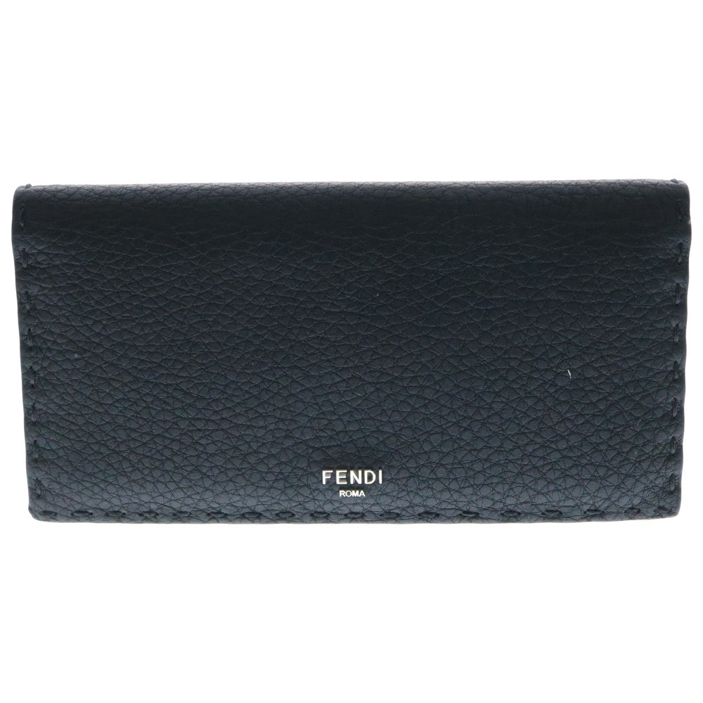FENDI(フェンディ) ガレリア ロゴ レザーウォレット 長財布 ブラック 7M0355