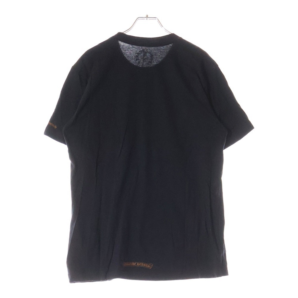 CHROME HEARTS(クロムハーツ) NECK LOGO S/S TEE ネックロゴ プリント クルーネック半袖Tカットソー ブラック/ブラウン