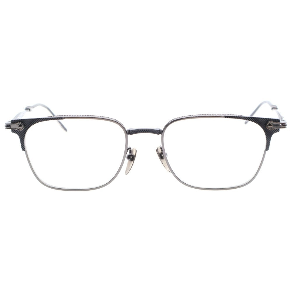 CHROME HEARTS(クロムハーツ) ORALOVERHAUL オーラルオーバーハウル スクエアフレームCHプレート眼鏡 シルバー 度入り