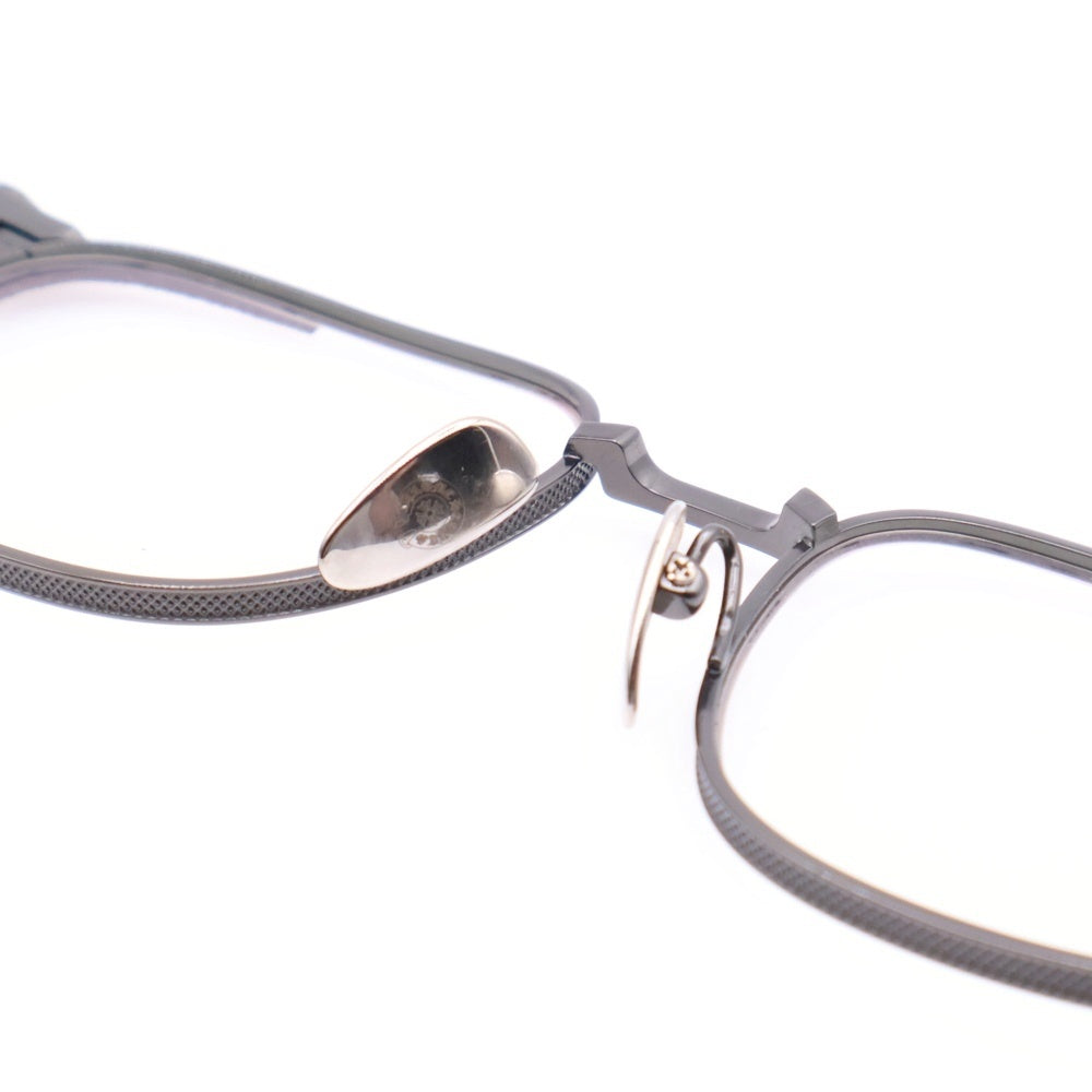 CHROME HEARTS(クロムハーツ) ORALOVERHAUL オーラルオーバーハウル スクエアフレームCHプレート眼鏡 シルバー 度入り
