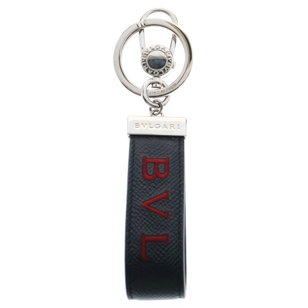 BVLGARI(ブルガリ) ブルガリ・ブルガリ マン カーフレザー キーリング ブラック/シルバー 290854
