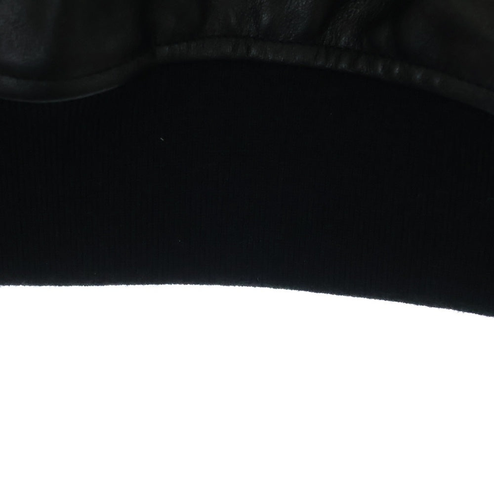 AVIREX(アヴィレックス) STAND LEATHER MA-1 MOD JACKET スタンドカラー シープレザー MA-1 モディファイジャケット ブラック 783-5150007