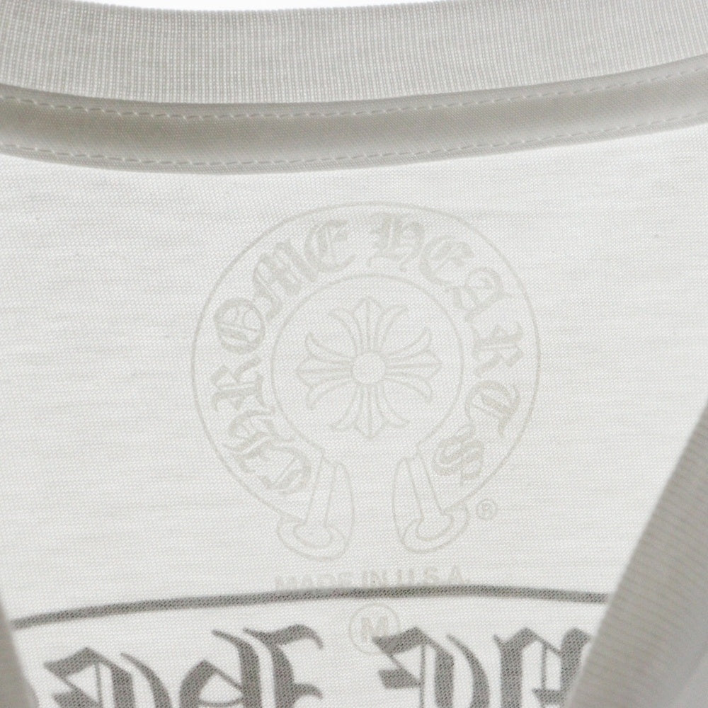 CHROME HEARTS(クロムハーツ) CH CRS SCROLL LABEL スクロールラベル バックププリント クルーネック半袖Tシャツ カットソー ホワイト