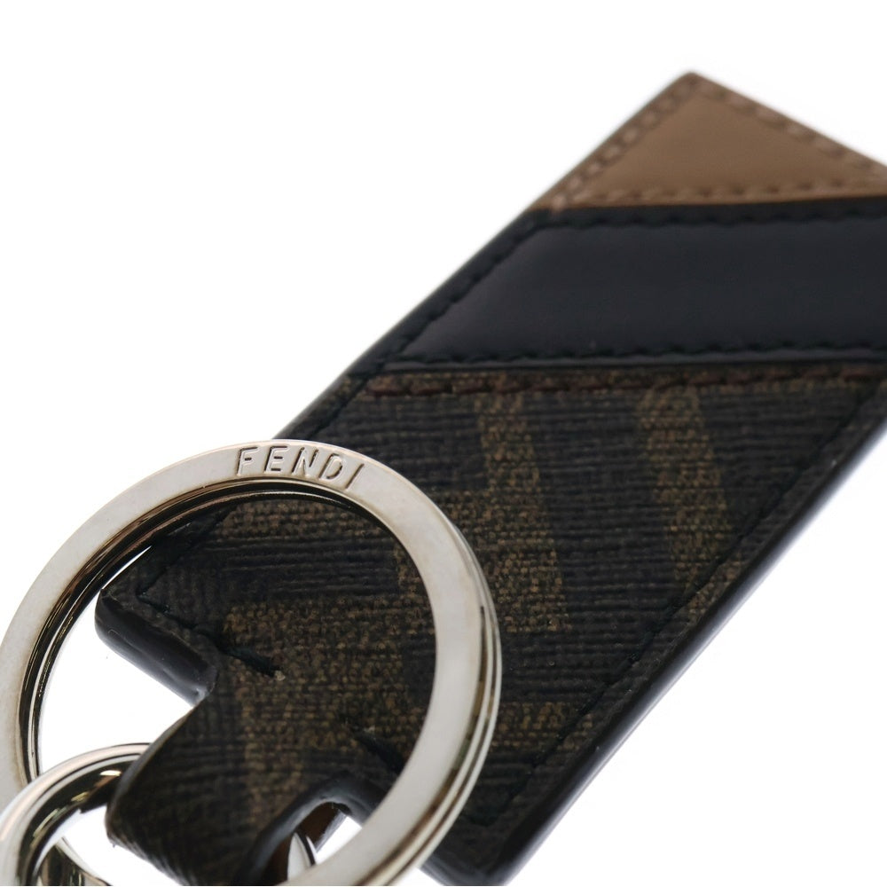 FENDI(フェンディ) ダイアゴナル FFキャンバス キーチャーム ブラウン 7AP084
