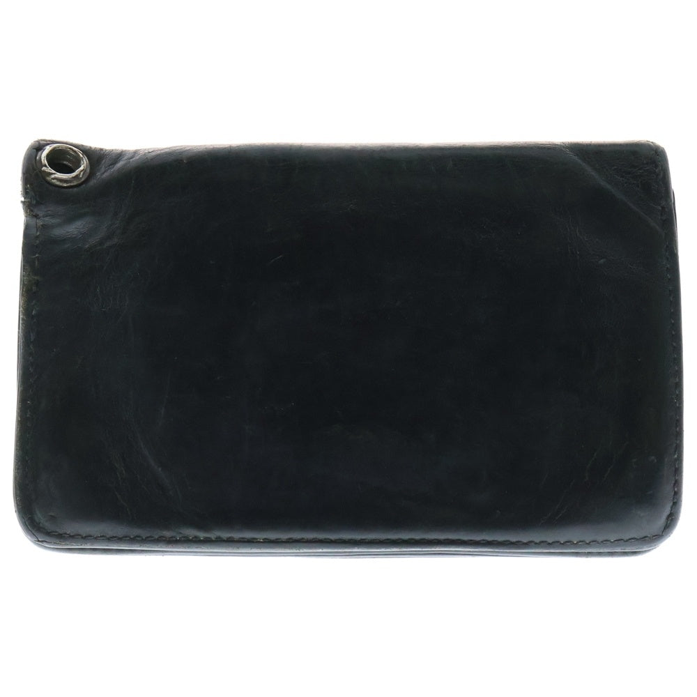 CHROME HEARTS(クロムハーツ) 1ZIP 1ジップ クロスボールボタン レザーウォレット 財布 ブラック BCA362