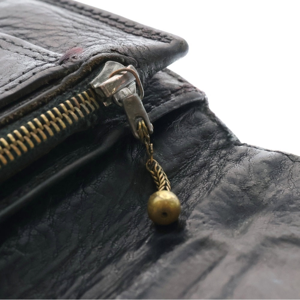CHROME HEARTS(クロムハーツ) 1ZIP 1ジップ クロスボールボタン レザーウォレット 財布 ブラック BCA362
