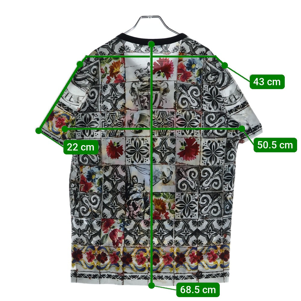 DOLCE & GABBANA(ドルチェアンドガッバーナ) 15SS ランウェイモデル マリア フローラルデザイン クルーネック半袖Tシャツカットソー マルチ G8FE9T G7CVA