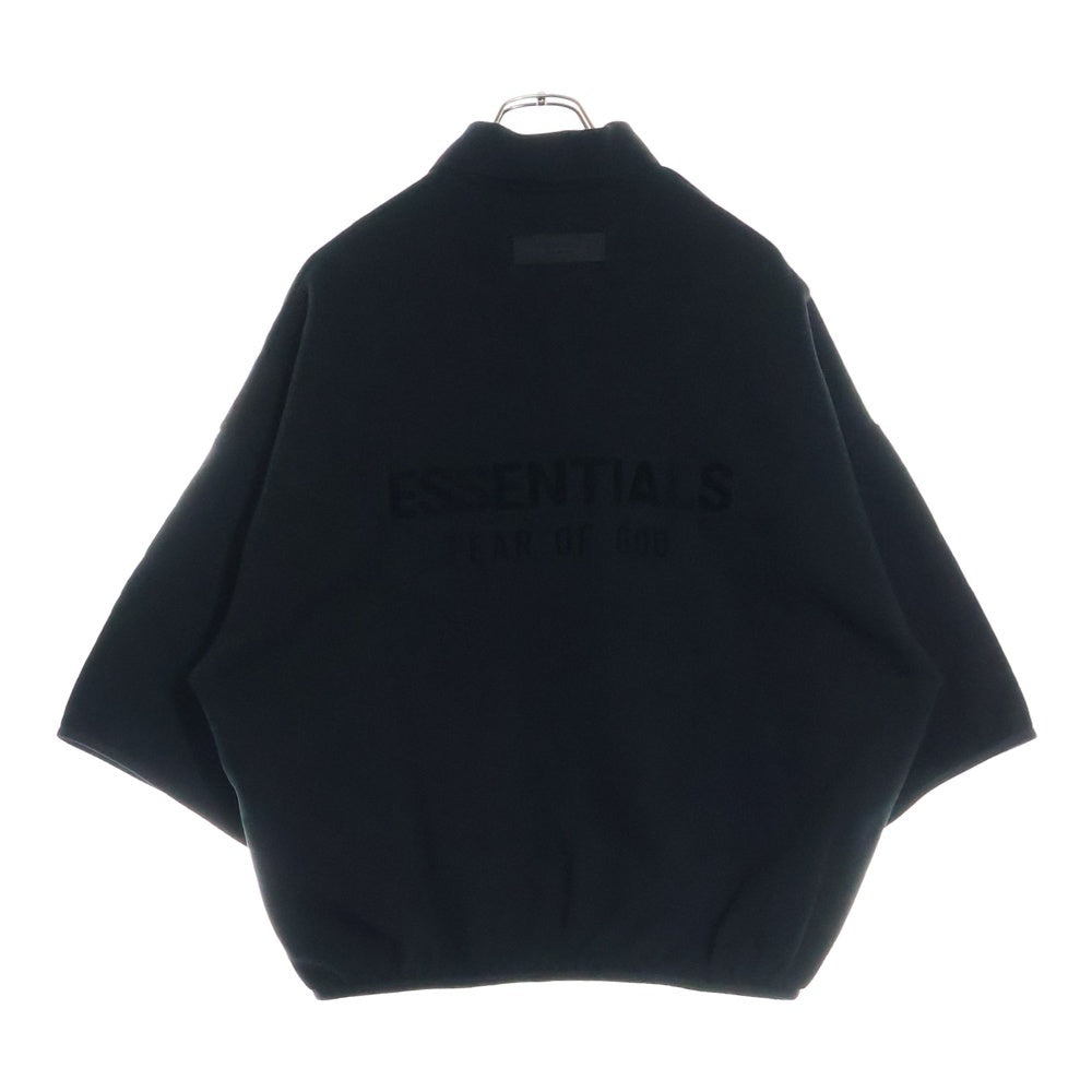 FEAR OF GOD ESSENTIALS(フィアオブゴッド エッセンシャルズ) バックラバーロゴ長袖ポロスウェットシャツ ブラック