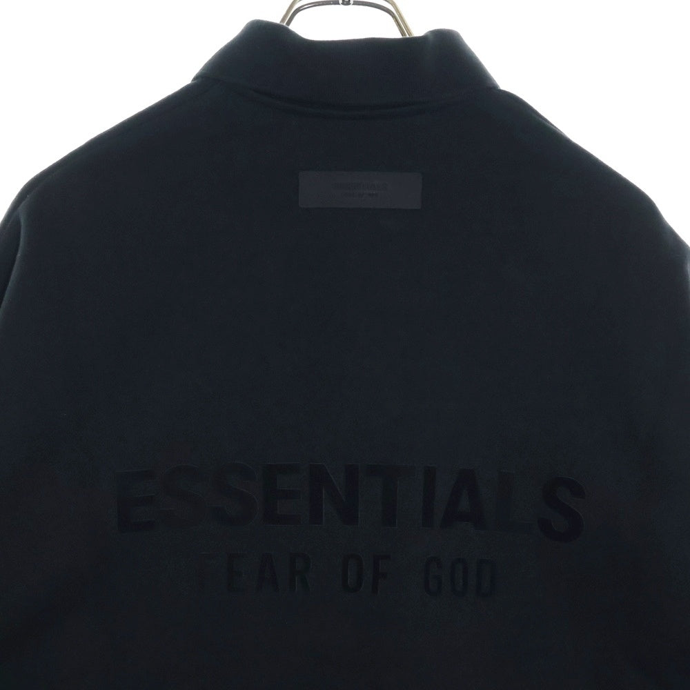 FEAR OF GOD ESSENTIALS(フィアオブゴッド エッセンシャルズ) バックラバーロゴ長袖ポロスウェットシャツ ブラック
