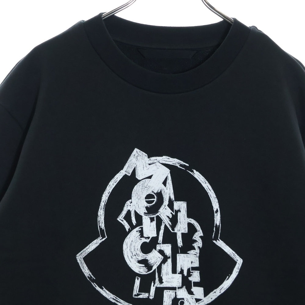 MONCLER(モンクレール) SWEATSHIRT フロントロゴプリントスウェットトレーナー ブラック J20918G00079