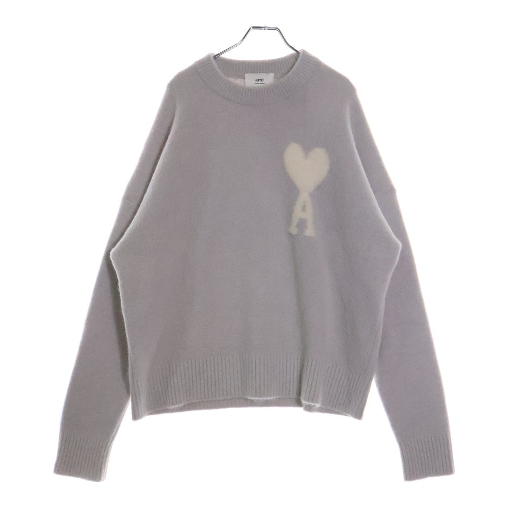 AMI Alexandre Mattiussi(アミアレクサンドルマテュッシ) OFF WHITE ADC SWEATER ロゴ刺繍ニットセーター グレー UKS025.KN0032