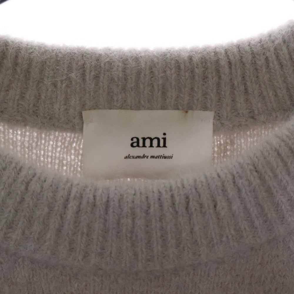 AMI Alexandre Mattiussi(アミアレクサンドルマテュッシ) OFF WHITE ADC SWEATER ロゴ刺繍ニットセーター グレー UKS025.KN0032
