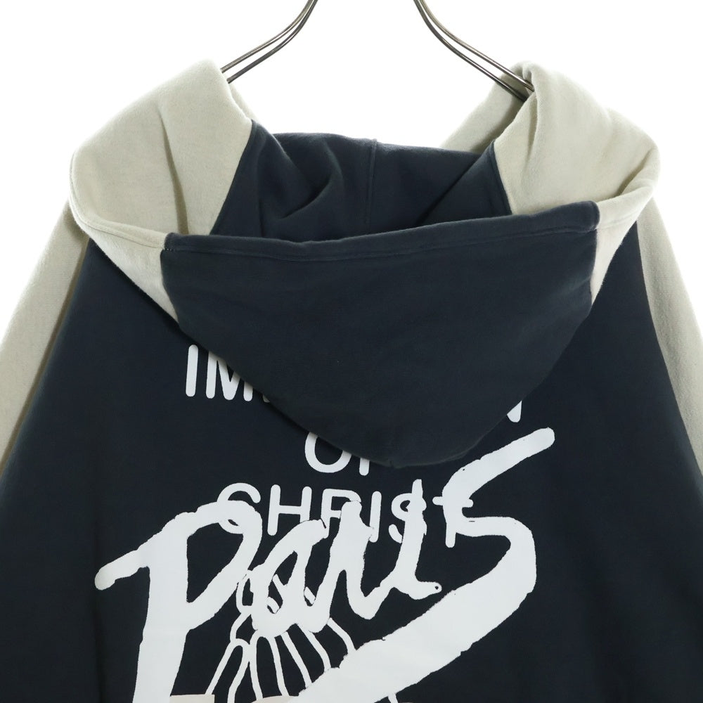 RIVINGTON roi Rebis(リヴィントンロイレビス ) CVA IMITATION OF PARIS HOODIE ロゴ刺繍プルオーバースウェットパーカー フーディー アイボリー/ブラック