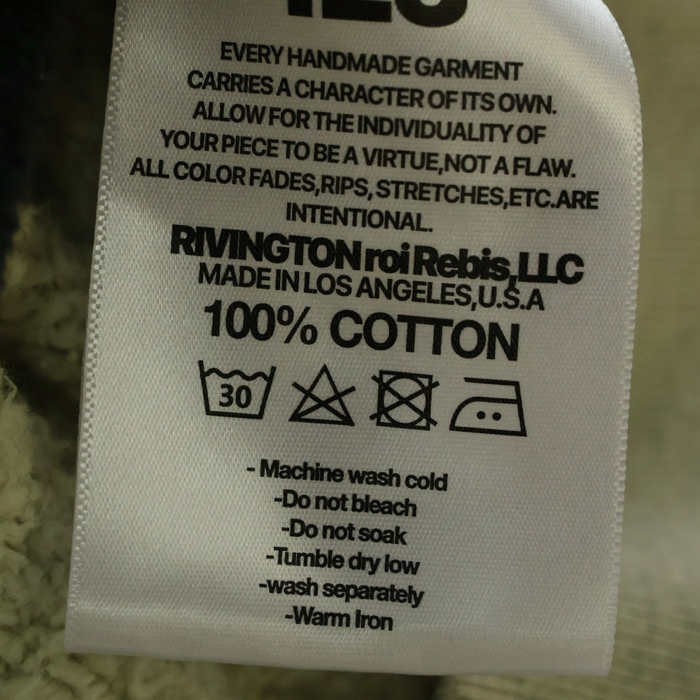 RIVINGTON roi Rebis(リヴィントンロイレビス ) CVA IMITATION OF PARIS HOODIE ロゴ刺繍プルオーバースウェットパーカー フーディー アイボリー/ブラック