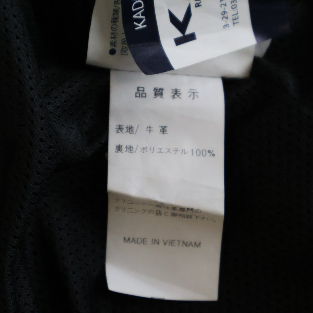 KADOYA(カドヤ) K'S LEATHER&K'S PRODUCT PL-EVO シングルライダースジャケット レザージャケット ブラック
