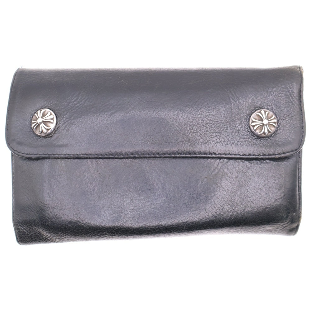 CHROME HEARTS(クロムハーツ) WAVE ウェーブ レザーウォレット 財布 ブラック BCA374