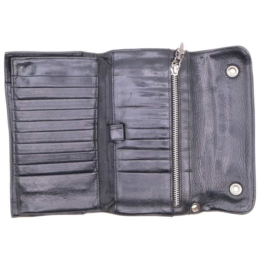 CHROME HEARTS(クロムハーツ) WAVE ウェーブ レザーウォレット 財布 ブラック BCA374