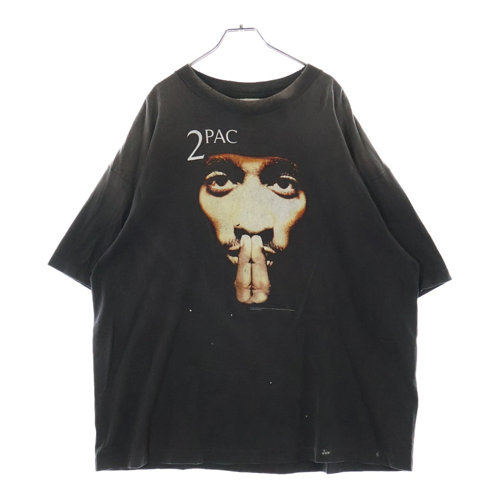 SAINT MICHAEL(セントマイケル) 25SS 2PAC 2PC_SS TEE 2パック フォトプリント ヴィンテージ加工 半袖Tシャツ 半袖カットソー ブラック SM-HR8-0000-C14