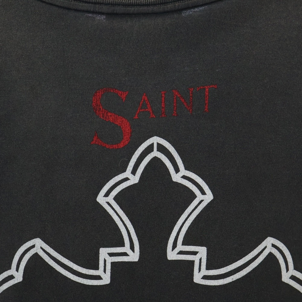 SAINT MICHAEL(セントマイケル) 25SS 2PAC 2PC_SS TEE 2パック フォトプリント ヴィンテージ加工 半袖Tシャツ 半袖カットソー ブラック SM-HR8-0000-C14