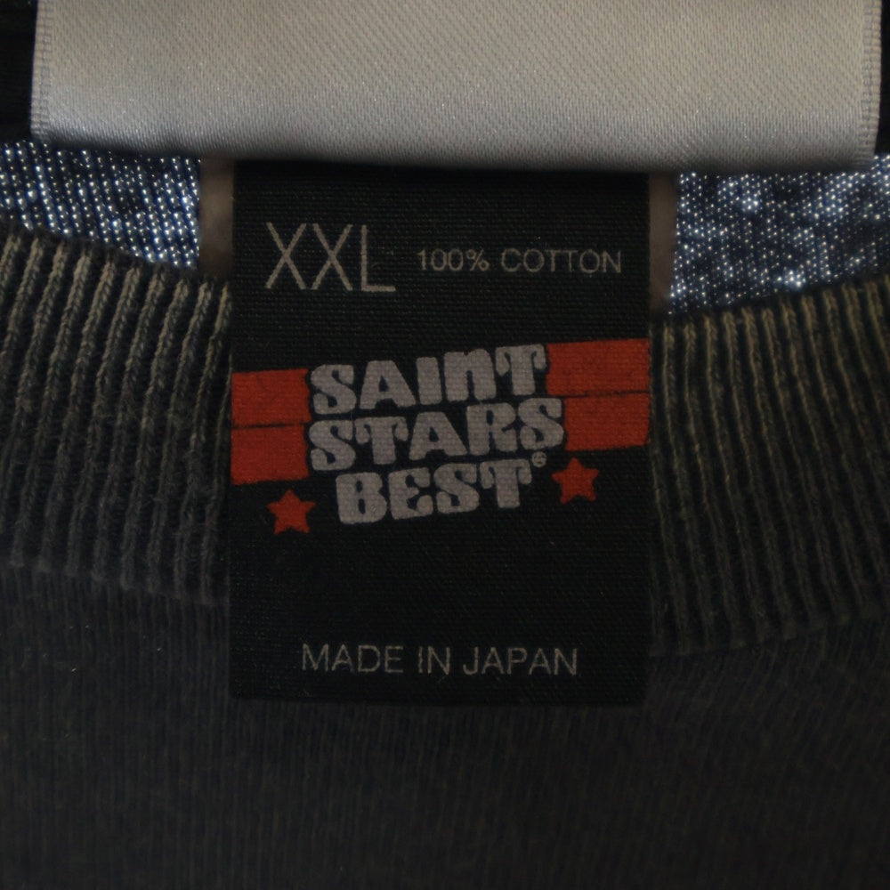 SAINT MICHAEL(セントマイケル) 25SS 2PAC 2PC_SS TEE 2パック フォトプリント ヴィンテージ加工 半袖Tシャツ 半袖カットソー ブラック SM-HR8-0000-C14
