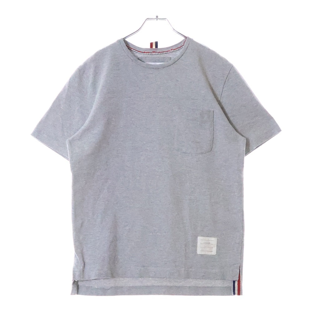 THOM BROWNE(トムブラウン) Pocket COTTON S/S T-Shirt 胸ポケット コットン クルーネック半袖Tシャツカットソー グレー