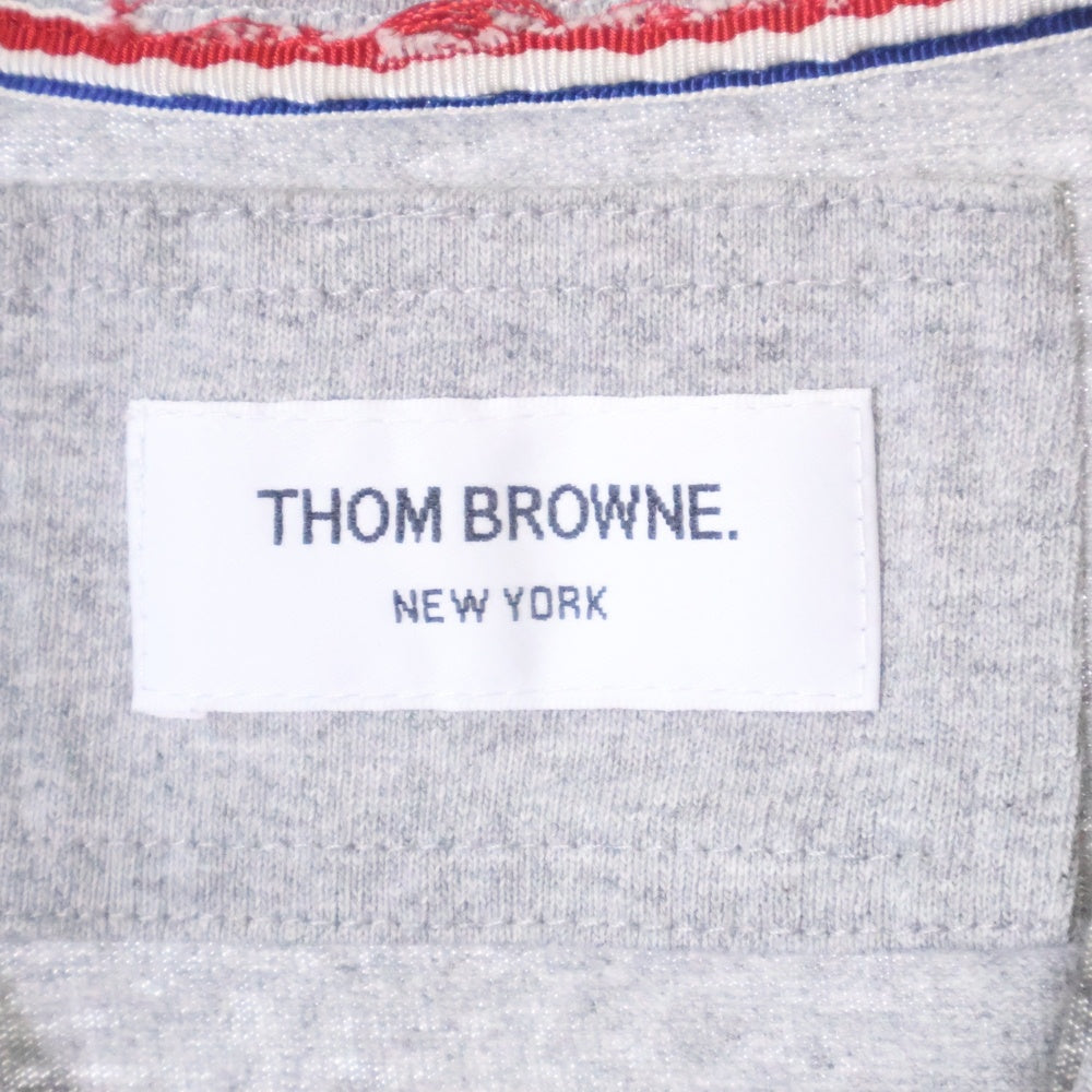 THOM BROWNE(トムブラウン) Pocket COTTON S/S T-Shirt 胸ポケット コットン クルーネック半袖Tシャツカットソー グレー