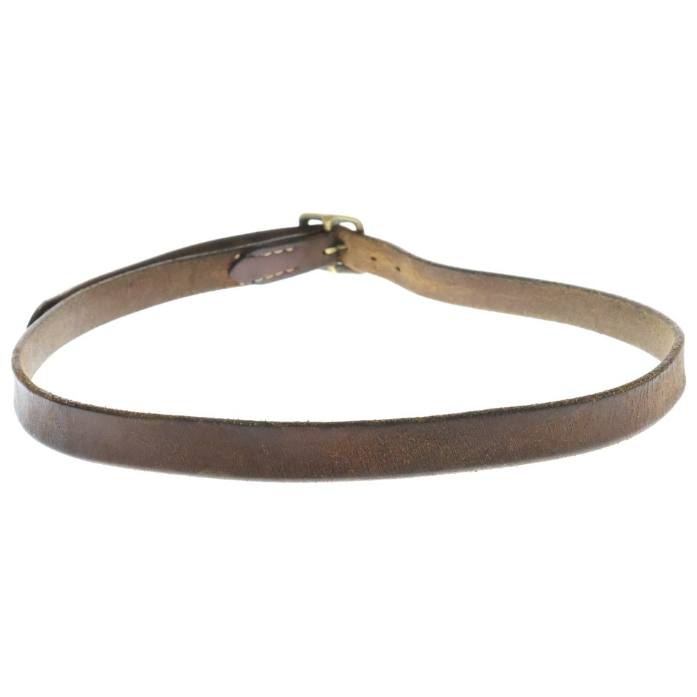 TENDERLOIN(テンダーロイン) Leather Narrow Belt レザー ナロー ベルト ブラウン/ゴールド