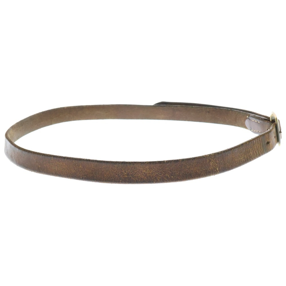 TENDERLOIN(テンダーロイン) Leather Narrow Belt レザー ナロー ベルト ブラウン/ゴールド