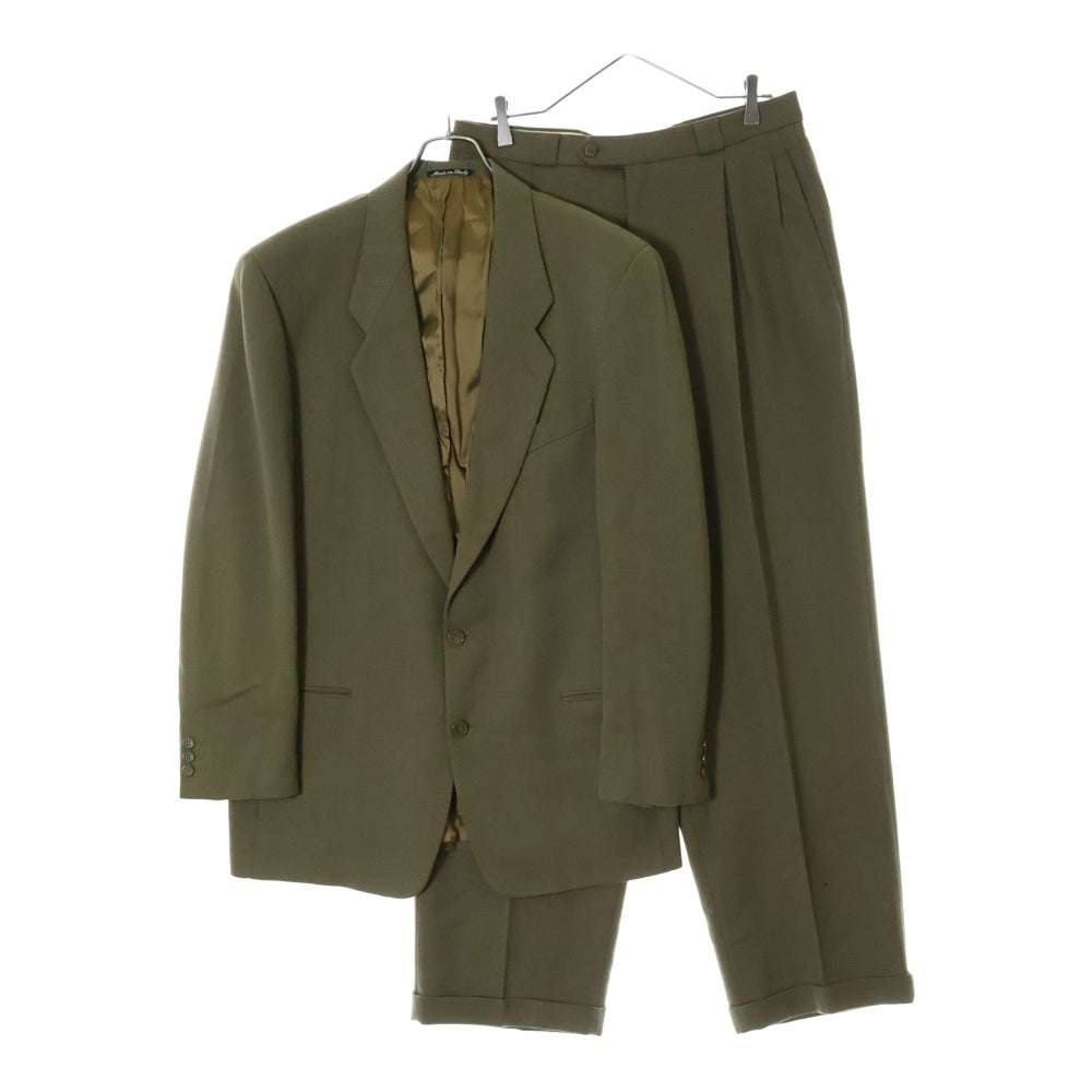 EMPORIO ARMANI(エンポリオアルマーニ) 90S オールド ウールテーラードジャケット ウールスラックス スーツ セットアップ カーキ 6611-1013