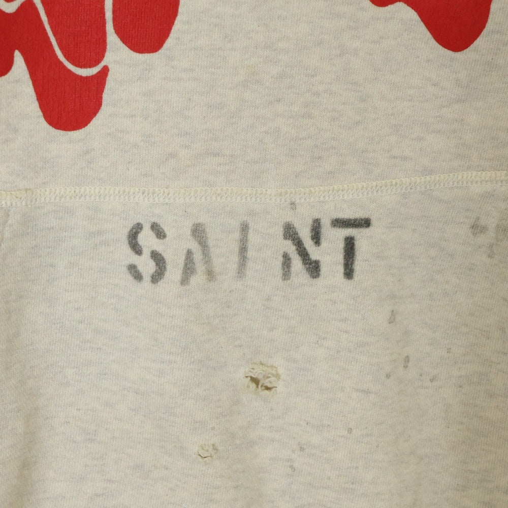 SAINT MICHAEL(セントマイケル) ×Emotionally Unavailable EU STM HOODIE EU-A21-0000-053 ×エモーショナリーアンベイラブル イーユー セントマイケル プルオーバーパーカー フーディ グレー