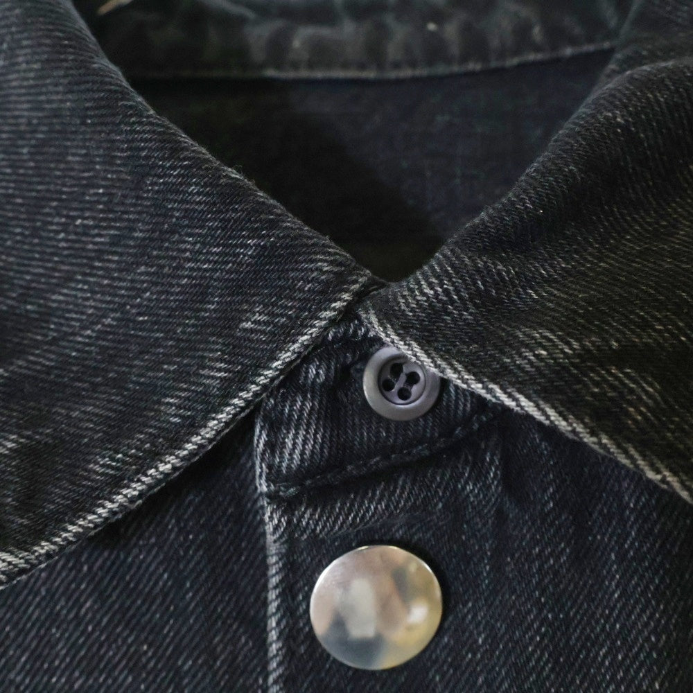 PRADA(プラダ) Denim Short Sleeve Shirt トライアングルロゴ 半袖デニムシャツ ブラック GEC067 S212 12K8