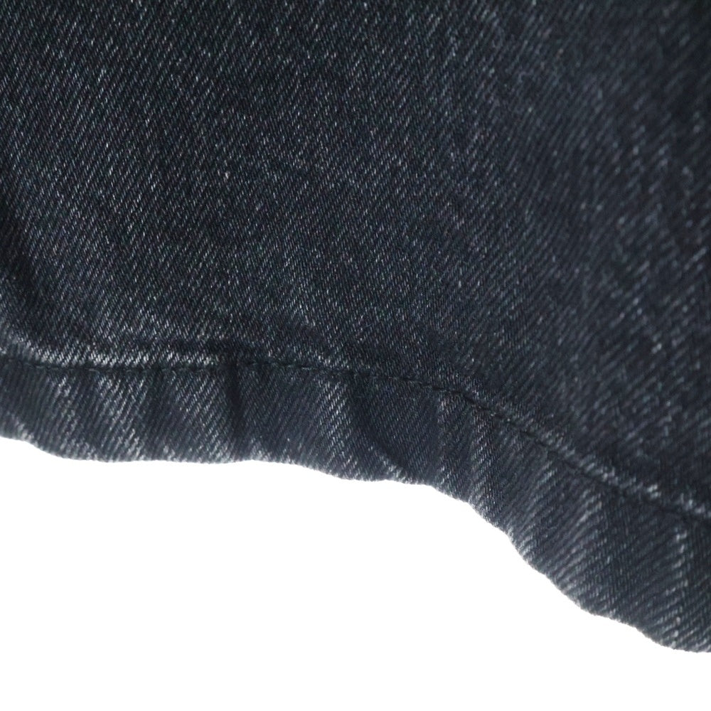 PRADA(プラダ) Denim Short Sleeve Shirt トライアングルロゴ 半袖デニムシャツ ブラック GEC067 S212 12K8
