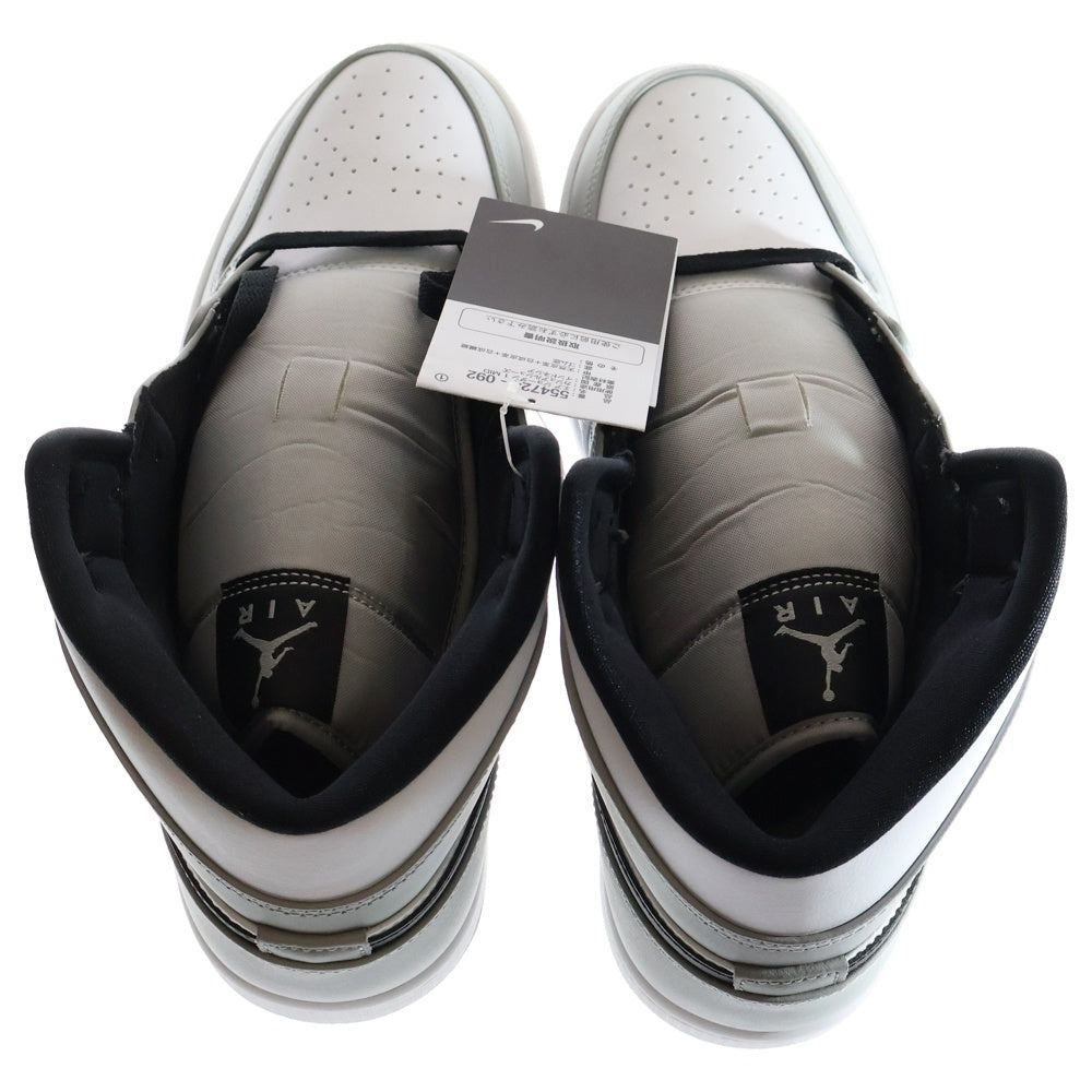 NIKE(ナイキ) AIR JORDAN 1 MID SMOKE GREY 554724-092 エアジョーダン 1 スモークグレー ミッドカットスニーカー シューズ グレー US9.5/27.5cm