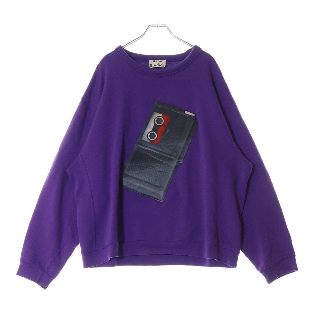 Acne Studios(アクネ ストゥディオズ) 17AW FLAMES CAW17 フロント3Dプリントデザイン クルーネックスウェットシャツ トレーナー パープル 2HB175