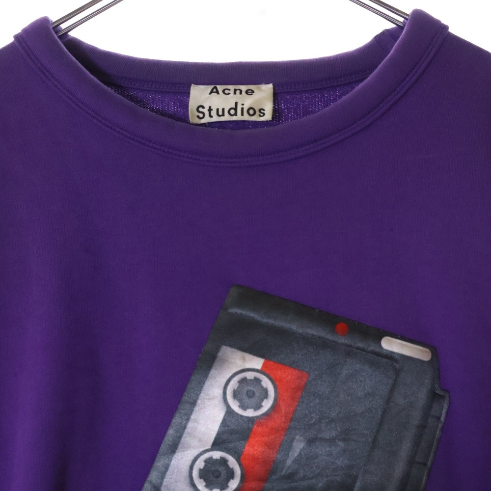 Acne Studios(アクネ ストゥディオズ) 17AW FLAMES CAW17 フロント3Dプリントデザイン クルーネックスウェットシャツ トレーナー パープル 2HB175