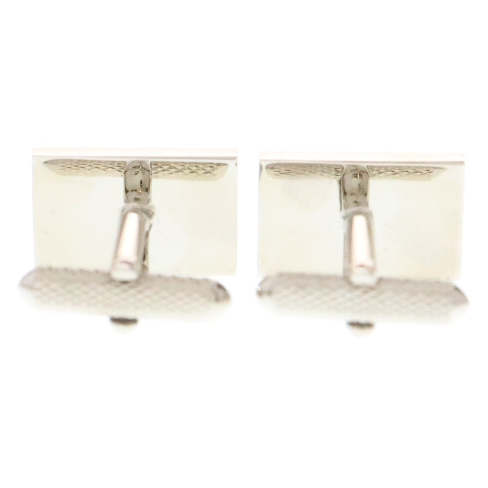 Paul Smith(ポールスミス) ENGRAVING BRASS CUFFLINKS グレインチェック ストライプ ロゴ刻印スクエアボタン カフス カフリンクス