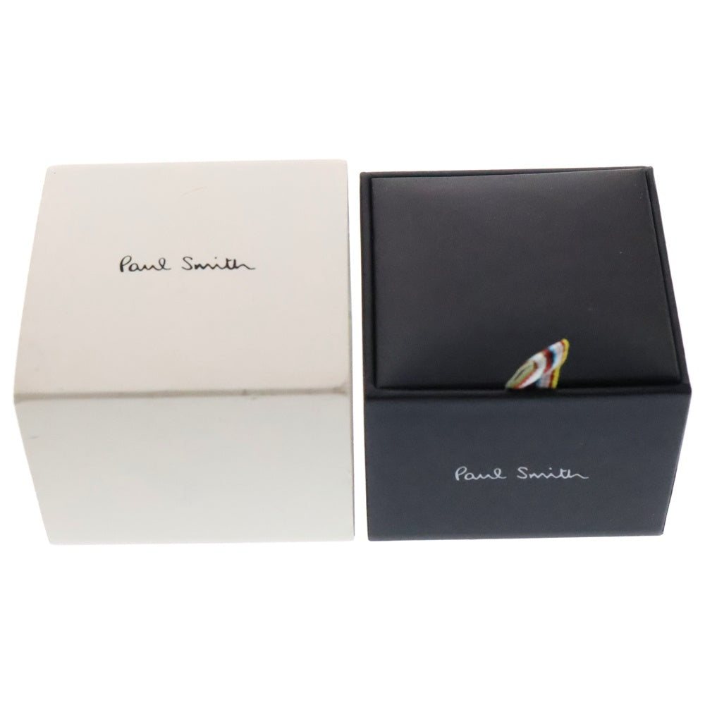 Paul Smith(ポールスミス) ENGRAVING BRASS CUFFLINKS グレインチェック ストライプ ロゴ刻印スクエアボタン カフス カフリンクス