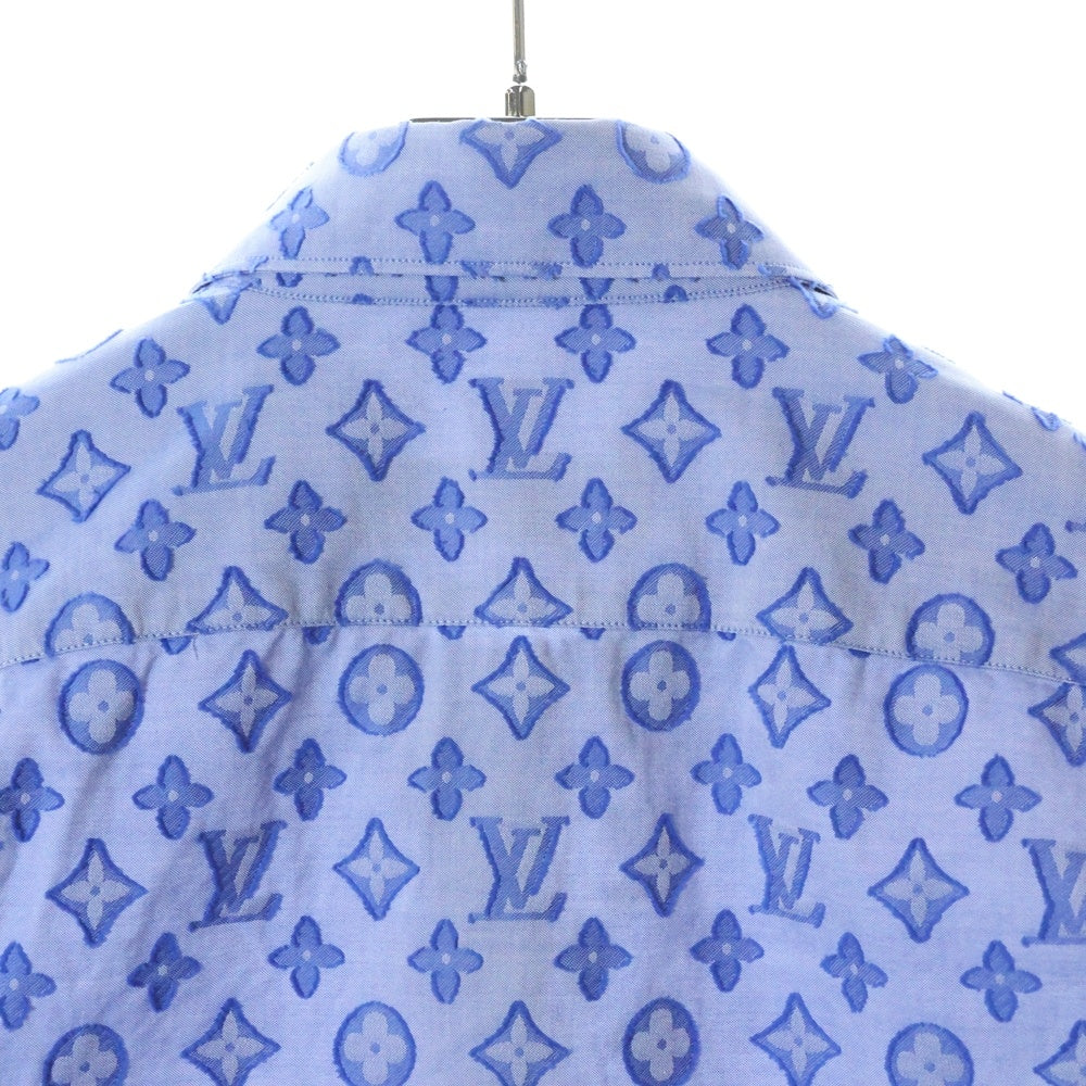 LOUIS VUITTON(ルイヴィトン) 21AW モノグラム エンボス DNAカラー 長袖シャツ ブルー RM212Q DO7 HLS51W