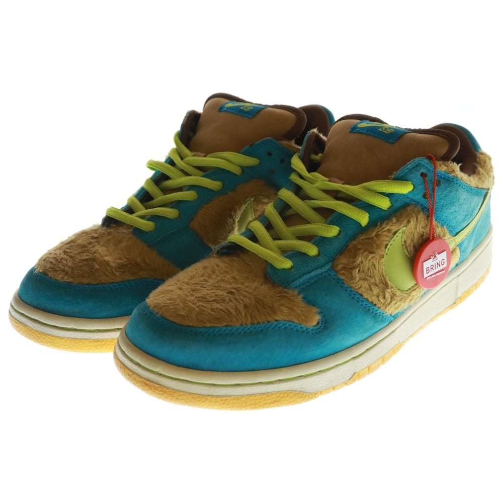 NIKE SB(ナイキエスビー) ×MEDICOM TOY DUNK LOW PREMIUM SB BABY BEAR 313170-731 ダンクロー ベビーベア ローカットスニーカー シューズ イエロー/ブルー US9/27cm