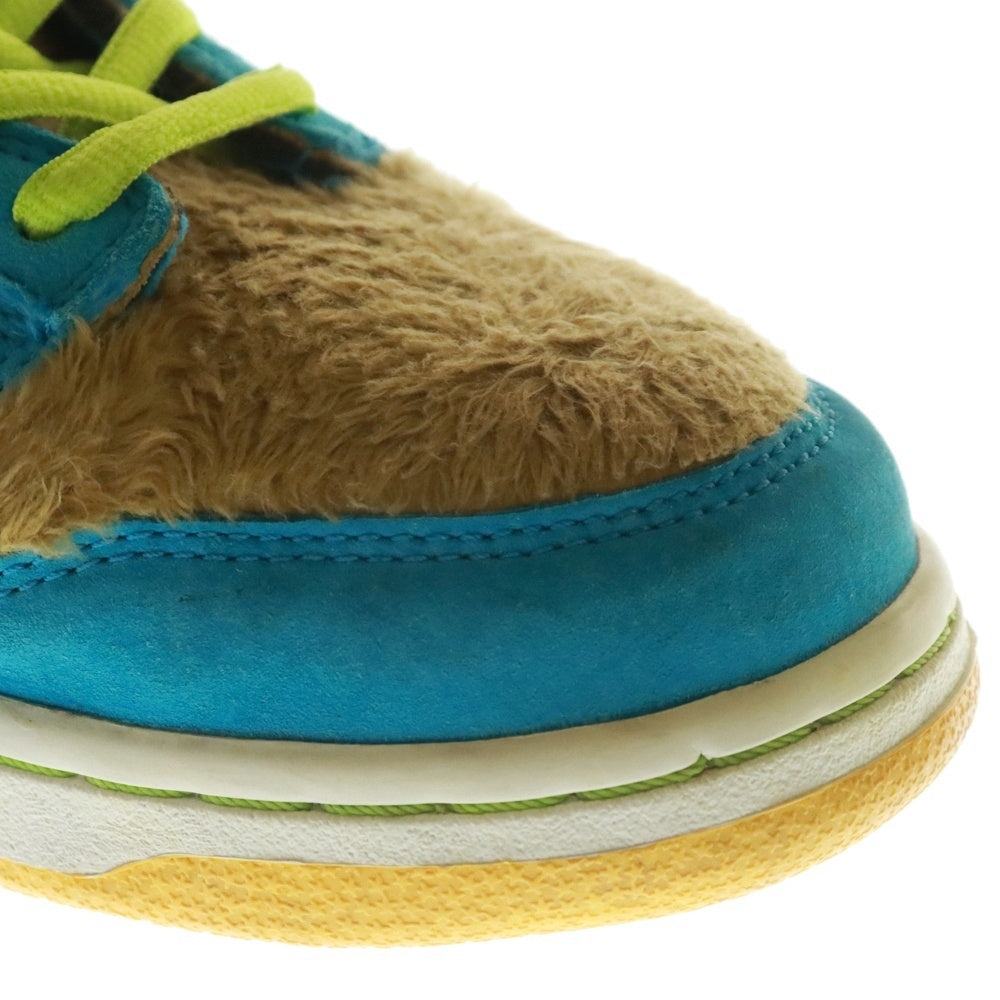 NIKE SB(ナイキエスビー) ×MEDICOM TOY DUNK LOW PREMIUM SB BABY BEAR 313170-731 ダンクロー ベビーベア ローカットスニーカー シューズ イエロー/ブルー US9/27cm