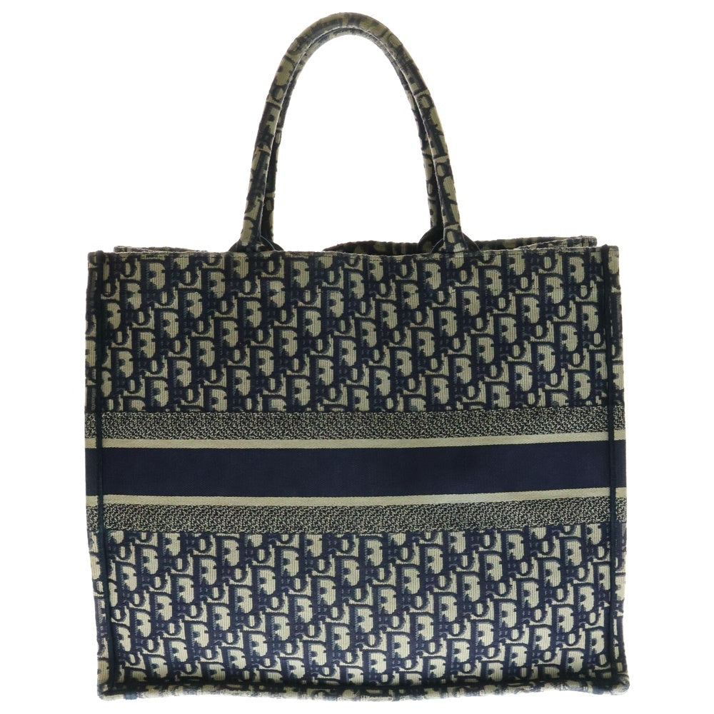 DIOR(ディオール) BOOK TOTE LARGE オブリーク柄 ブックトートバッグ ラージ ネイビー