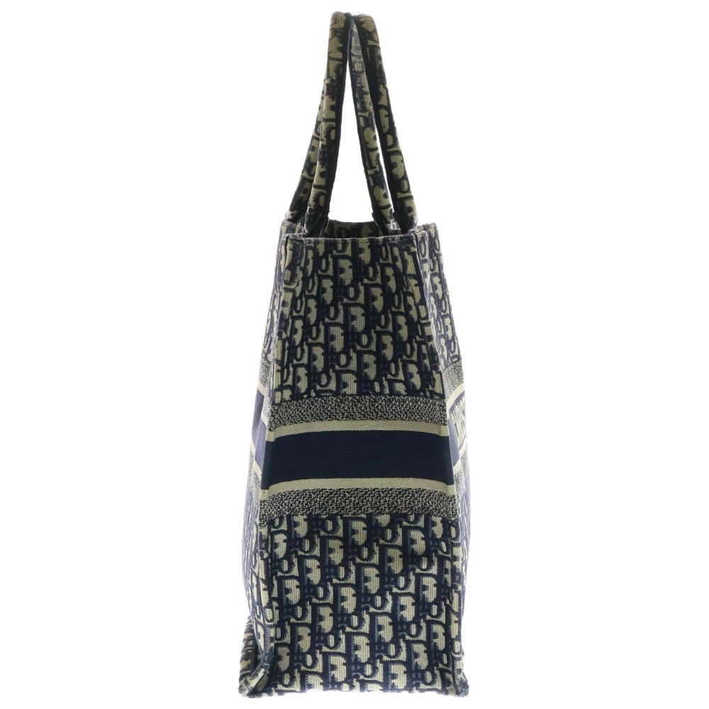 DIOR(ディオール) BOOK TOTE LARGE オブリーク柄 ブックトートバッグ ラージ ネイビー