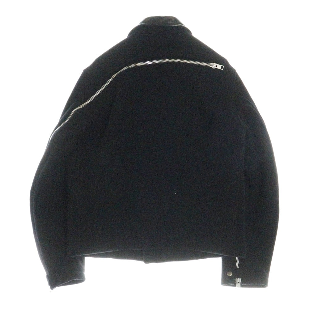 Yohji Yamamoto POUR HOMME(ヨウジヤマモト プールオム) 04AW 6.1 WOOL MELTON ZIP BLOUSON ウール メルトン ジップアップ ブルゾン ジャケット ブラック HJ-Y13-171