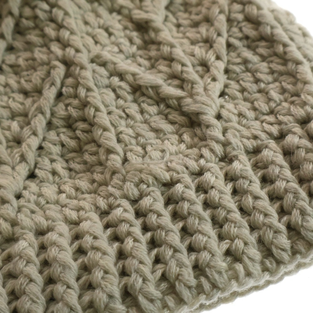 CHROME HEARTS(クロムハーツ) BEANIE ASPEN カシミヤ ビーニー レザークロスパッチ クロスボールボタン ニットキャップ ベージュ