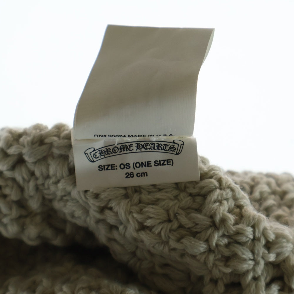 CHROME HEARTS(クロムハーツ) BEANIE ASPEN カシミヤ ビーニー レザークロスパッチ クロスボールボタン ニットキャップ ベージュ