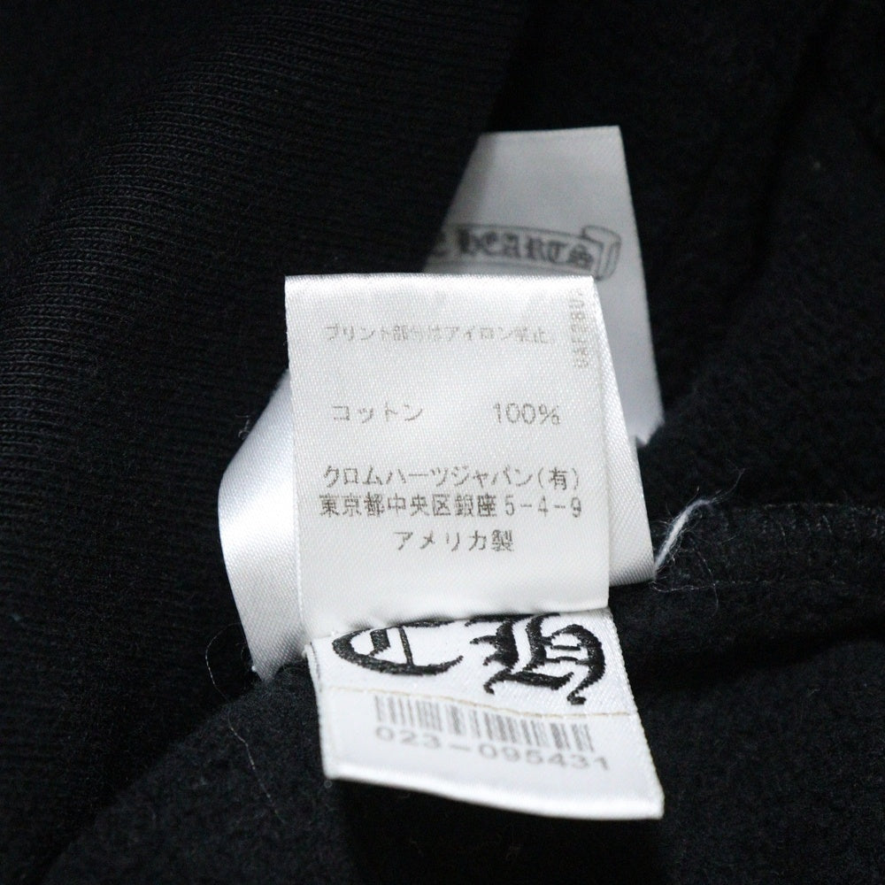 CHROME HEARTS(クロムハーツ) SWTSHRT PLVR 袖英字プリント プルオーバーパーカー フーディ ブラック