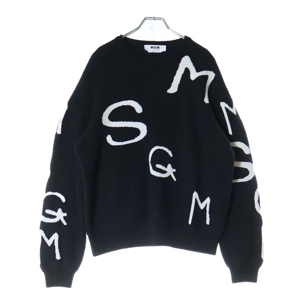MSGM(エムエスジーエム) ロゴデザインニット セーター ブラック 3140MM131