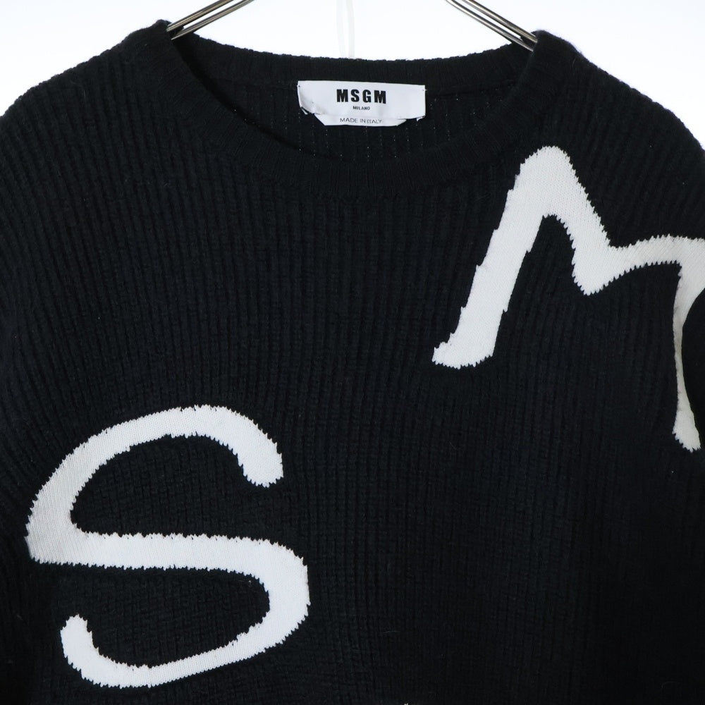 MSGM(エムエスジーエム) ロゴデザインニット セーター ブラック 3140MM131