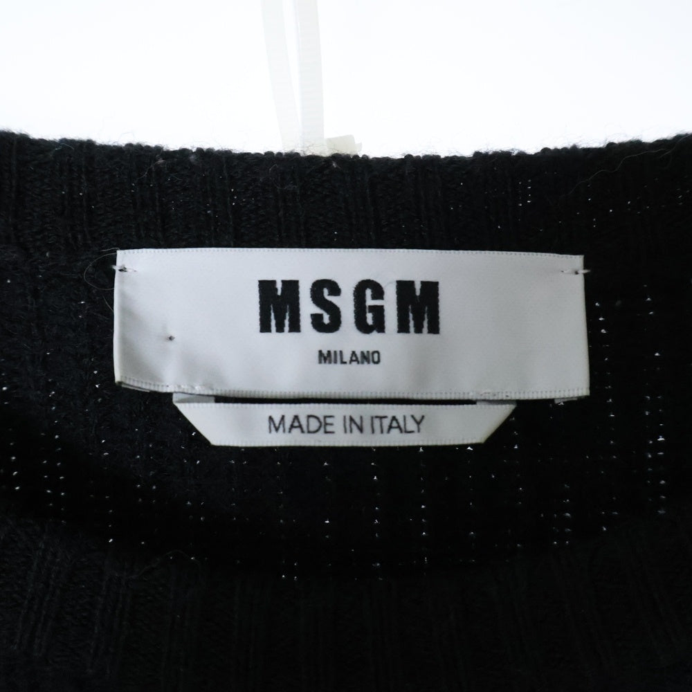 MSGM(エムエスジーエム) ロゴデザインニット セーター ブラック 3140MM131