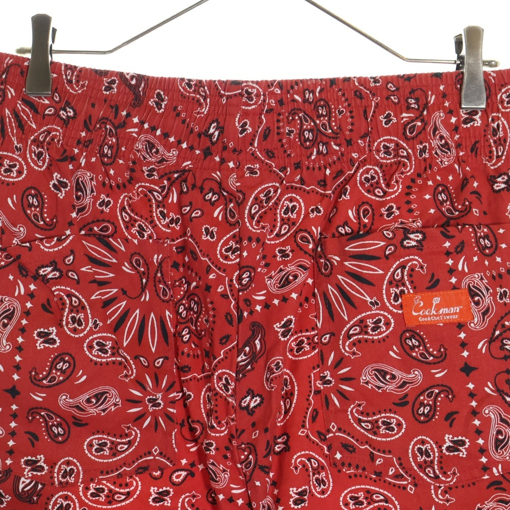 COOKMAN(クックマン) Chef Pants Short Paisley シェフパンツ ペイズリー ハーフパンツ ショーツ レッド